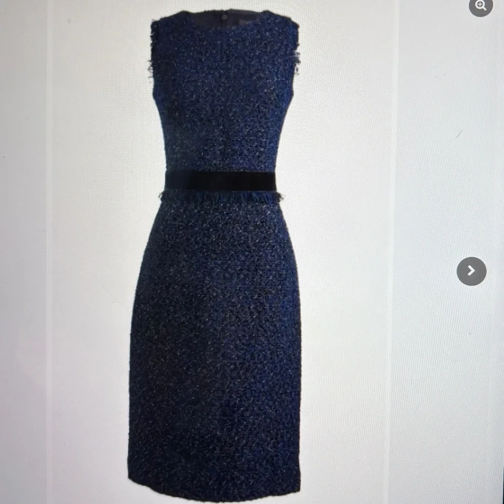 J. Crew Sparkle Sheath Navy Tweed Dress, 00